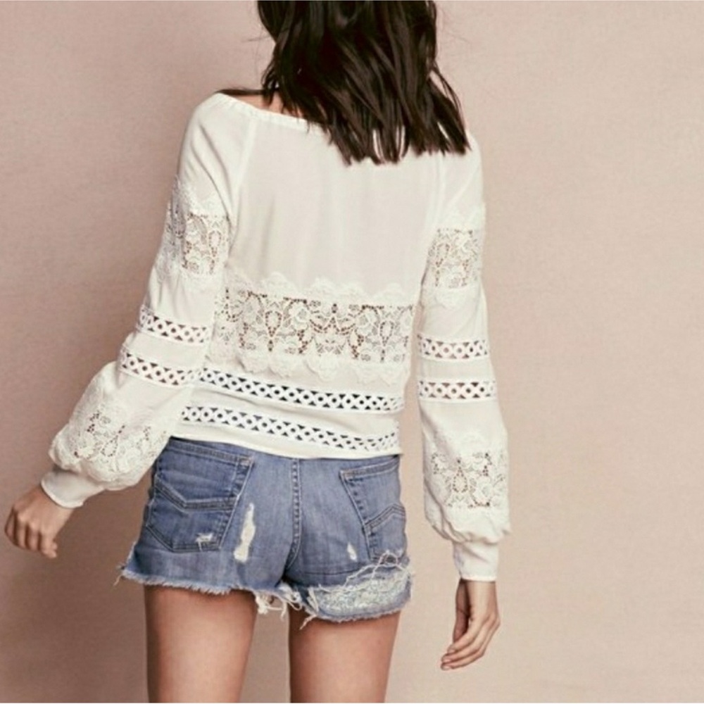 NWT For Love and Lemons Hayley Ivory Eyelet Lace Boho Top Blouse Sz S - Picture 5 of 15